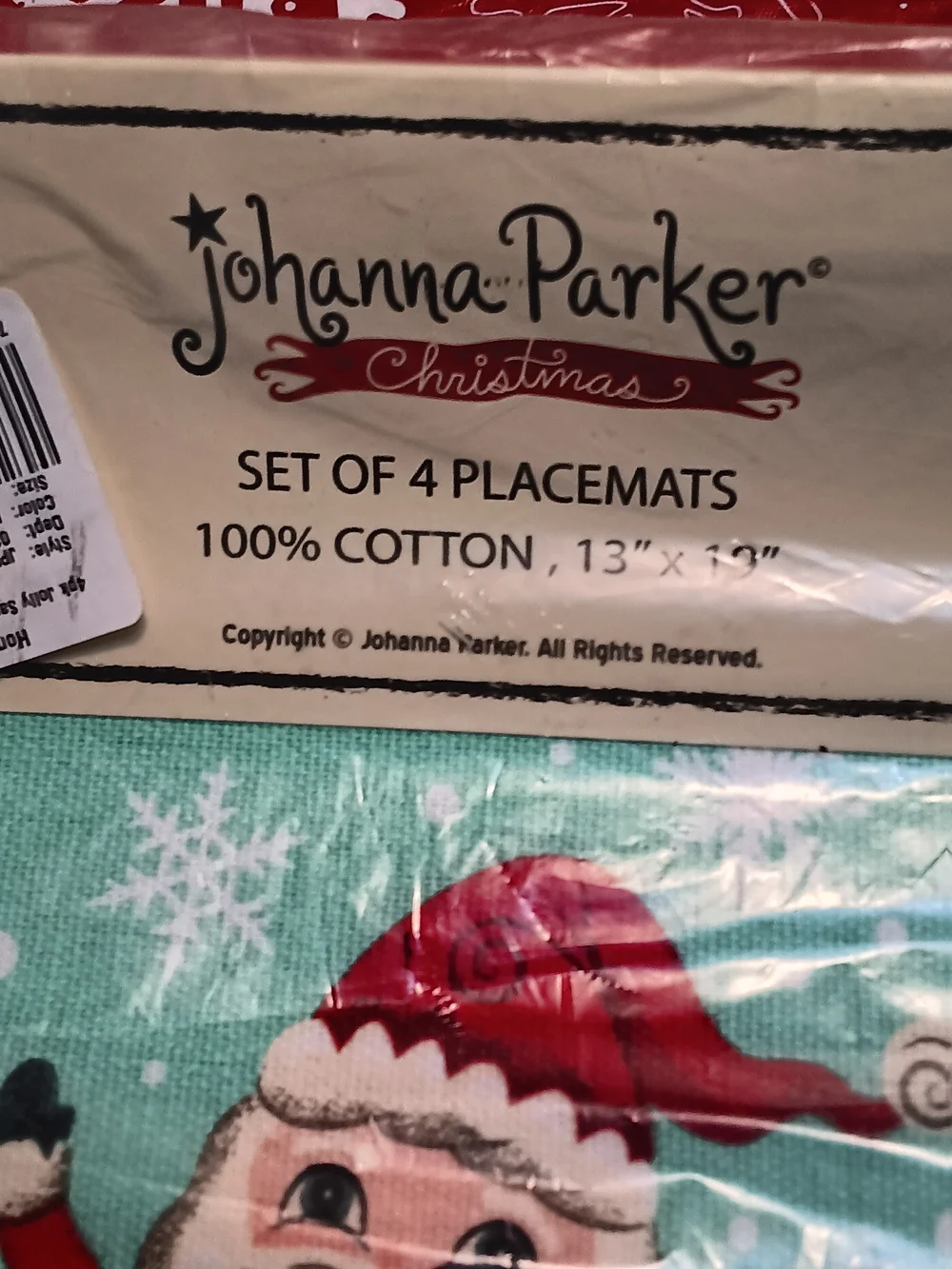 Parker Aqua Santa Cotton Placemats
